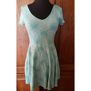 One Clothing blue tribal print skater dress